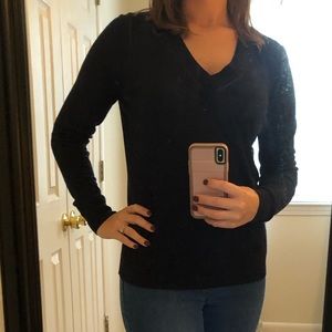 Navy V-neck Loft Sweater